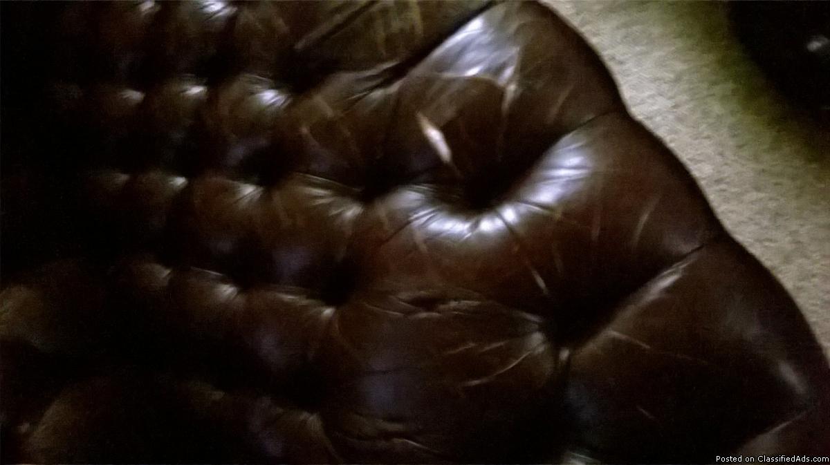 dark brown leather couch, 1