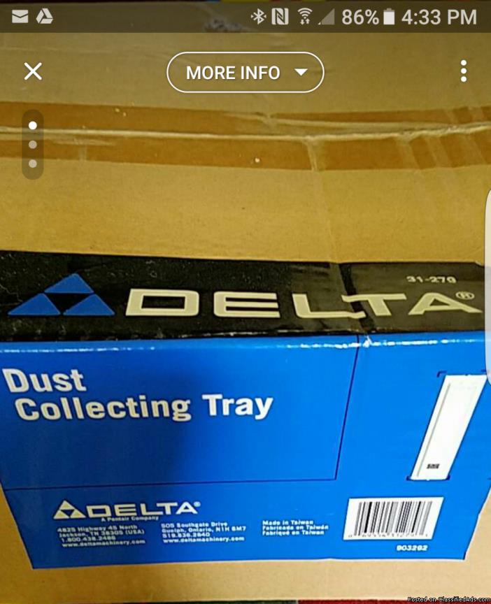 Delta Dust Collecting Tray and Connector KIt, 0