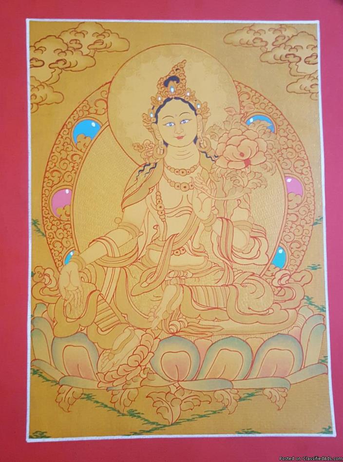Handmade Nepali Buddhist Thangka/ Painting, 1