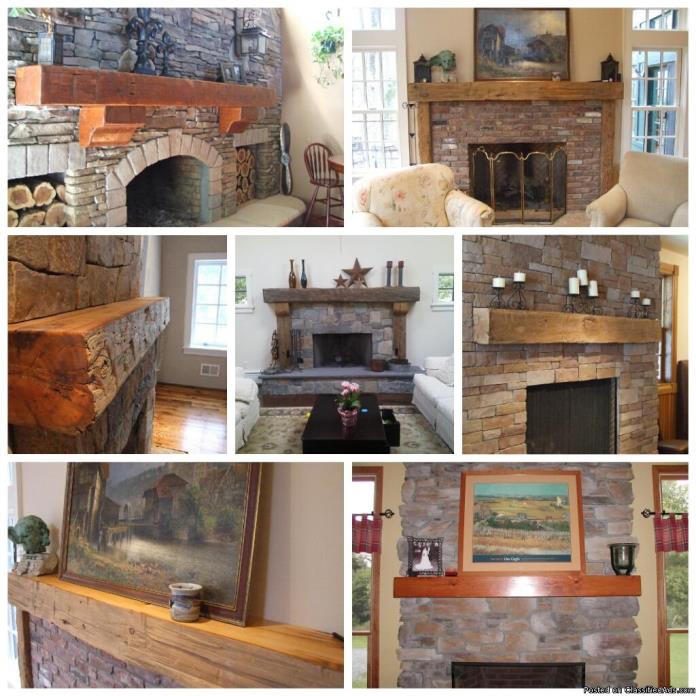 Rustic Fireplace Mantels, Recycled, Reclaimed Barn Wood Mantles, Floating..., 0