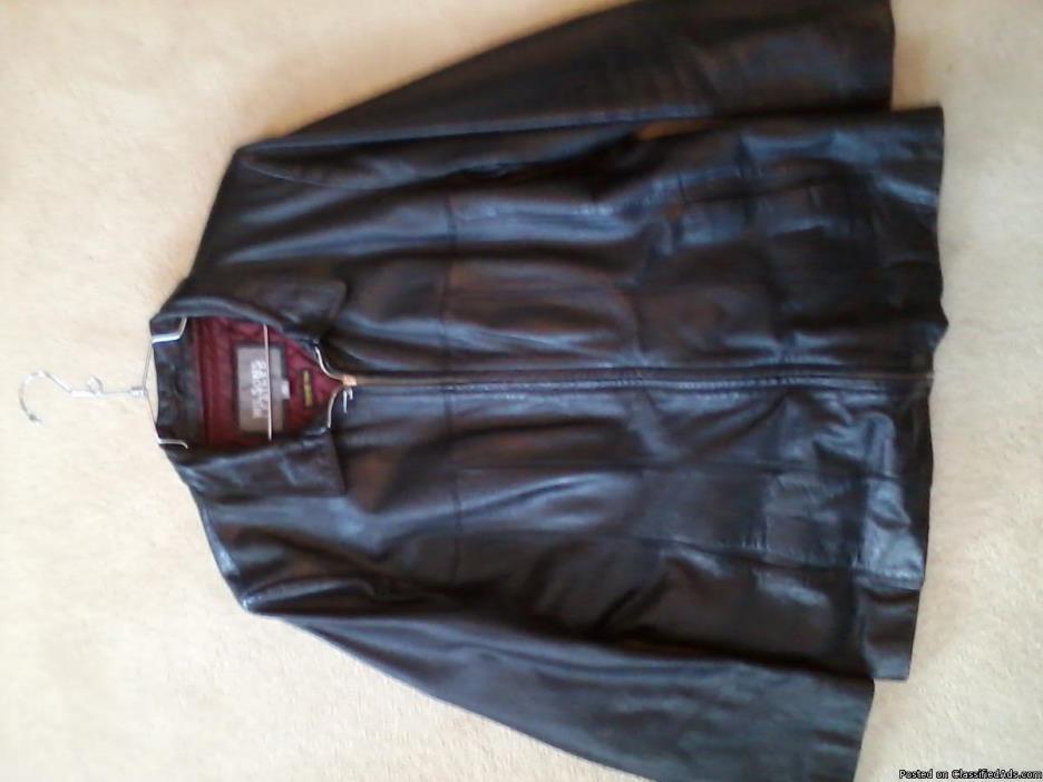 Women's Black Leather Fitted Jacket made by Wilson's Leather