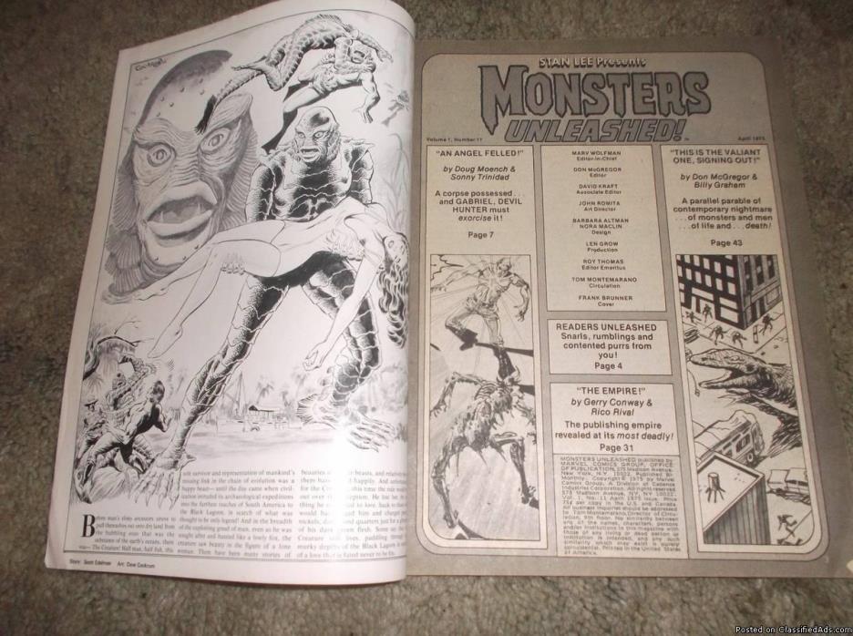 MONSTERS UNLEASHED Magazine # 11 * 1975 * Marvel/Curtis * FN- * 