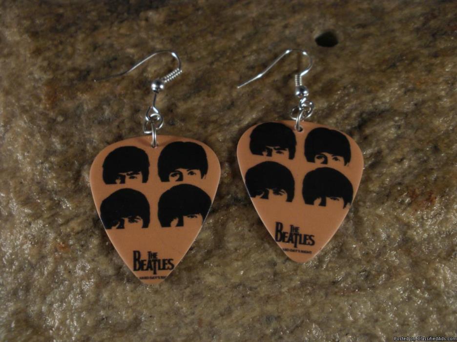 Beatles Guitar Pick Earrings, 0