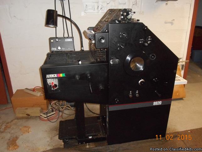 AB Dick 8820 Chain Delivery Offset Printing Press