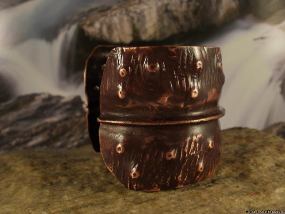 Fold formed copper bracelet, 1