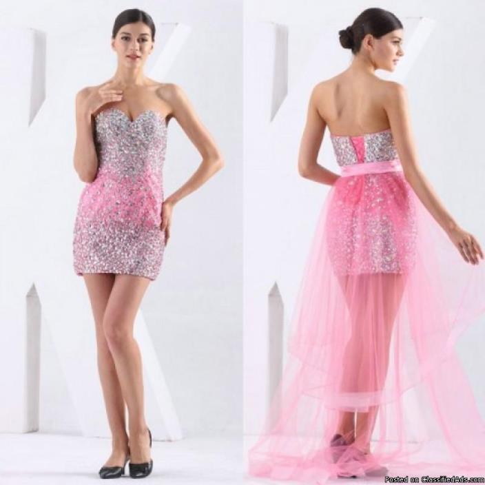 Sweetheart Crystal Handmade Homecoming Dress Lace-up, 0