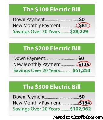 Take a reprieve from your Electric Bill for 12 Months ...