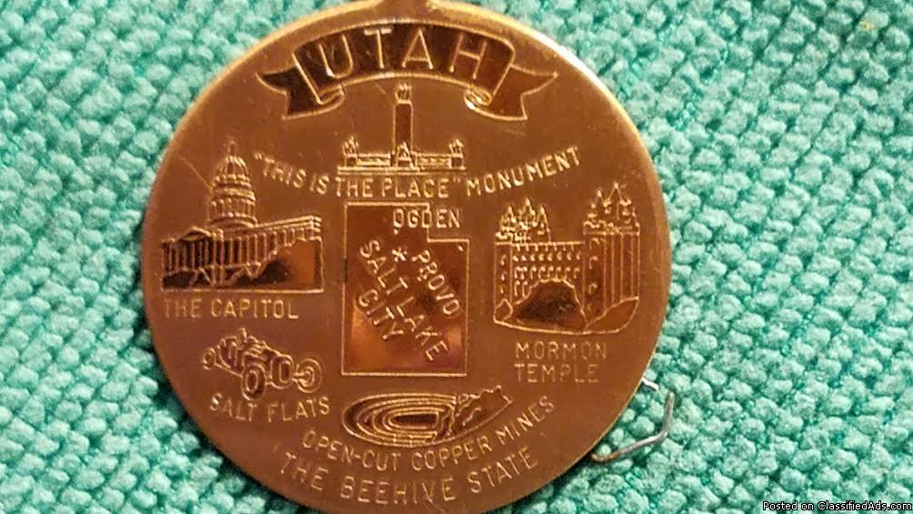Salt Lake City Utah Copper Key Chain, 1