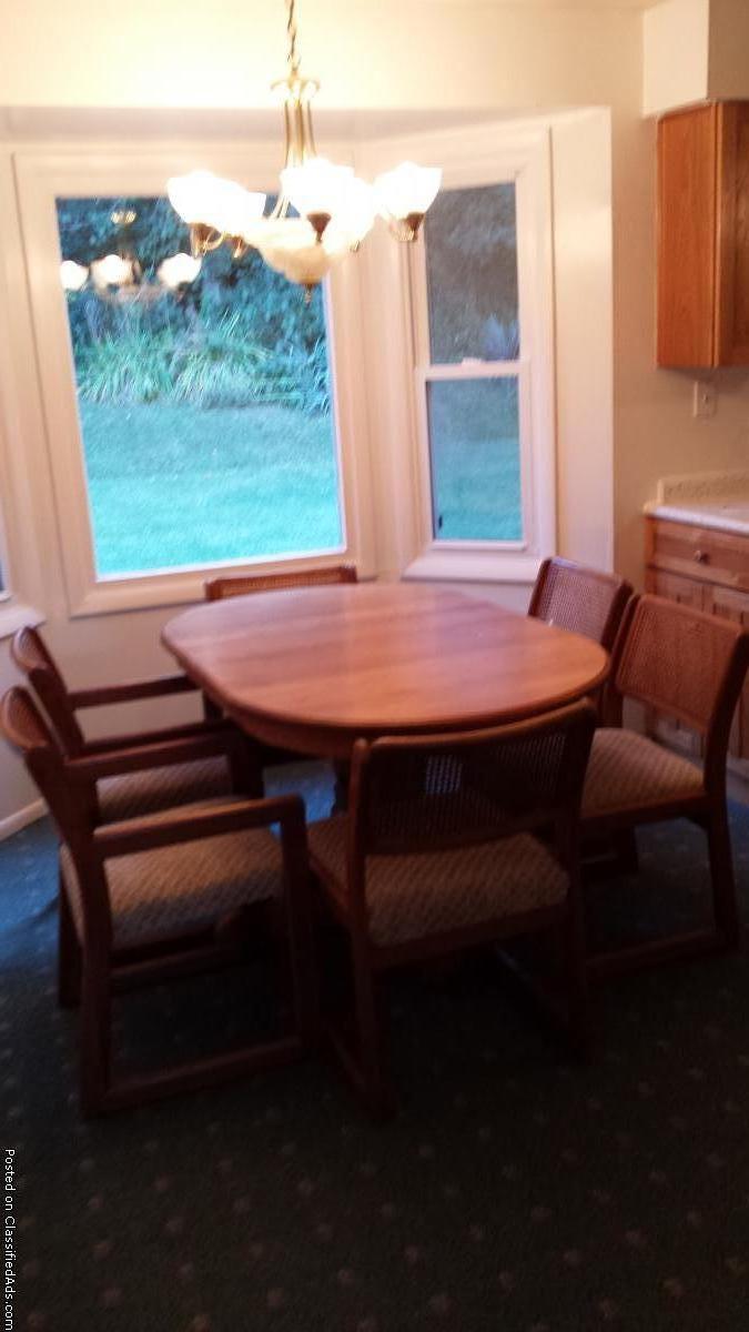 OAK TABLE and CHAIRS