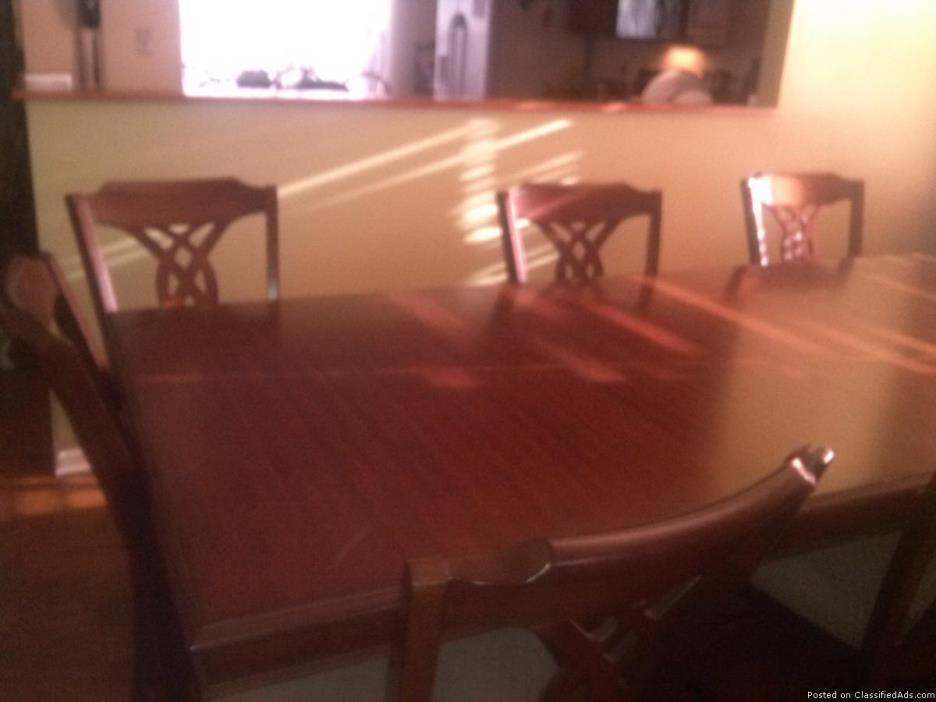 Dining table and 8 chairs, 2