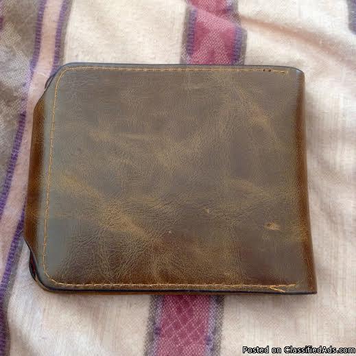 Genuine Cowboy Leather Bifold Wallet, 1