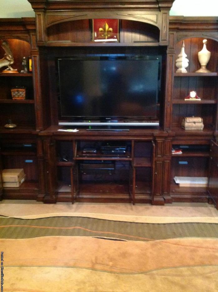 Solid wood entertainment center, 1