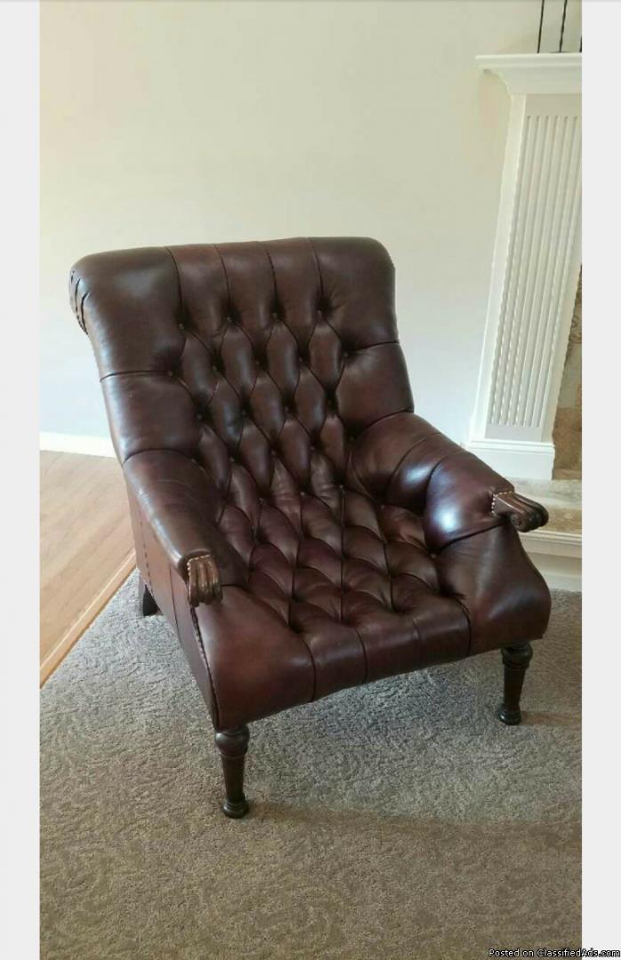 Like New Brown Leather Armchair, 0
