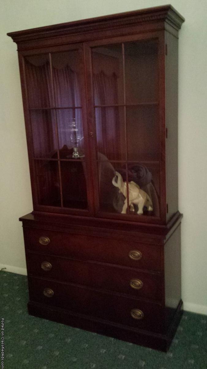 VINTAGE CHERRY CURIO CABINET