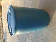 55 Gallon  Blue Plastic Barrels Used, 0