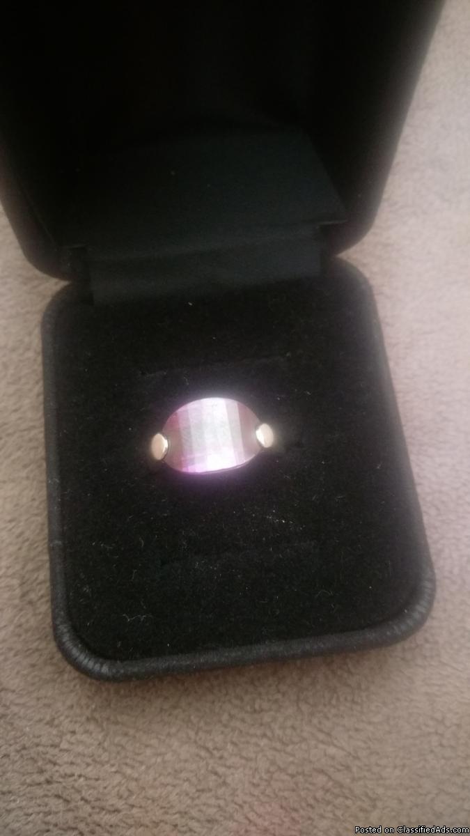 GENUINE PURPLE AMETHYST RING IN STERLING SILVER, 0