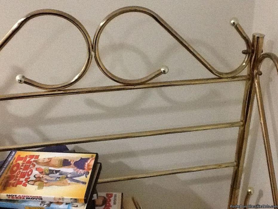 Vintage Bookcase Gold Brass Shelves Wall Display Racks, Bookshelf Storage Shelf, 2