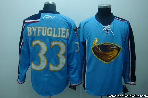 Thrashers #33 Dustin Byfuglien Stitched Blue NHL Jersey, 0