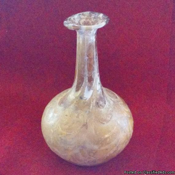Rare Roman Glass Marbled Unguentarium, Early 1st Century AD, 0