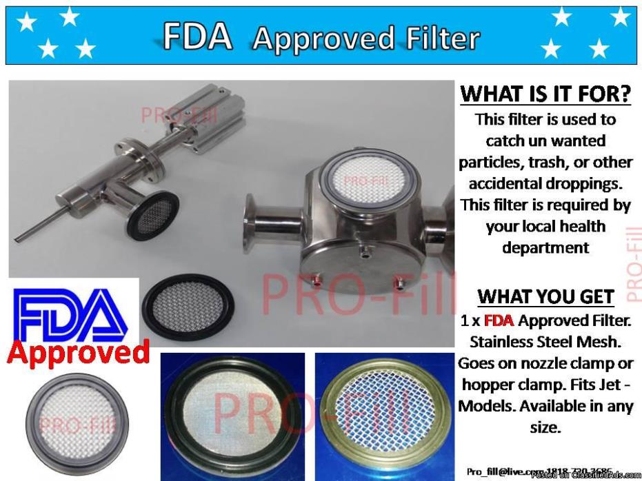FDA Approved Filter (FDA approved) 51mm/2inch 10'' Mesh Count/ Stainless Steel..., 0