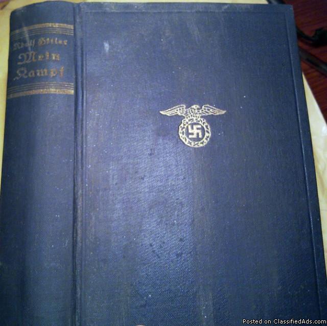 Militaria Mein Kampf 1938 rare hardcover collectible book, 1