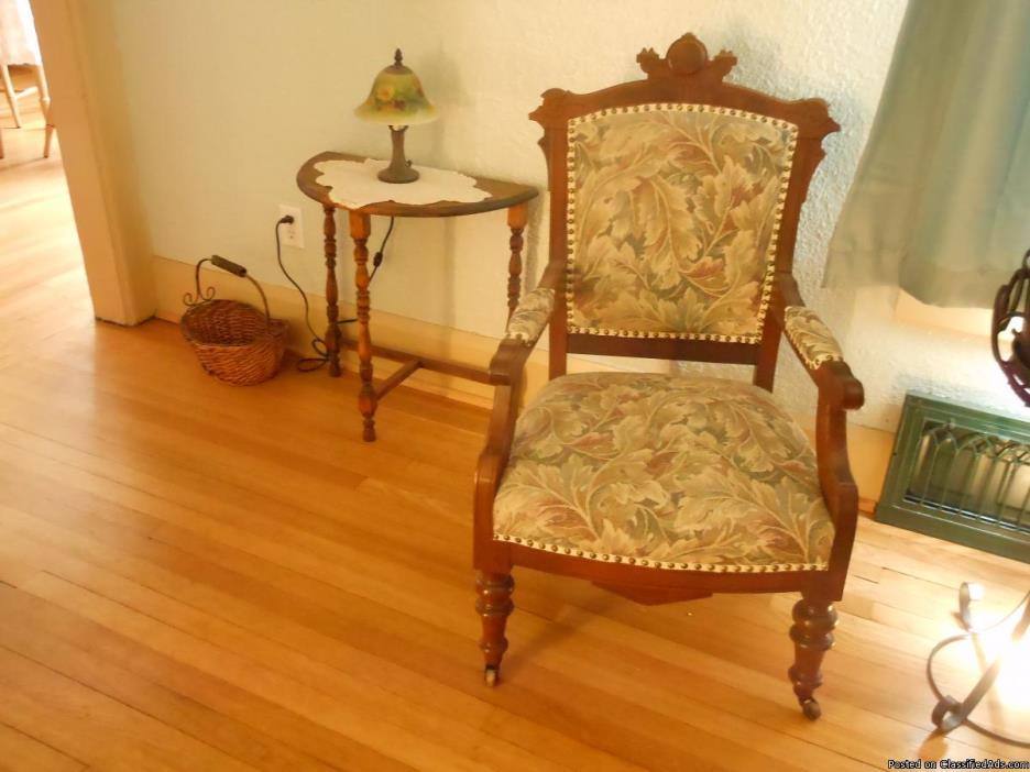Three Piece Victorian Sofa/ with Lady and Gentleman's Chair, 2