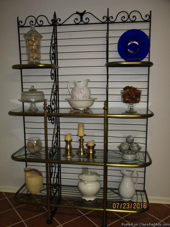 Brass and Glass Bakers Rack, 0