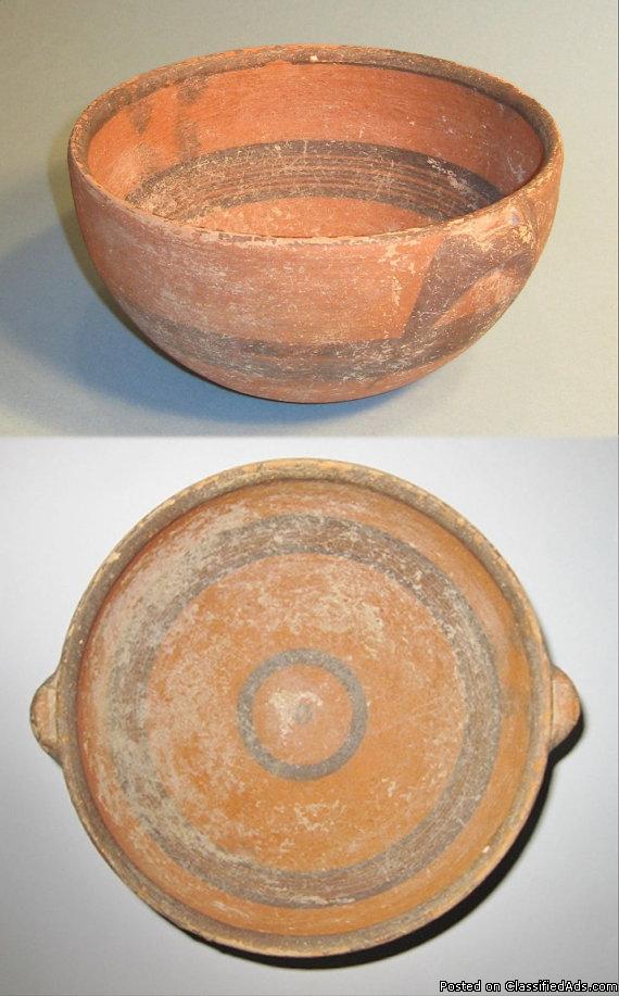 Cypriot Black on Red Ware Large Pottery Bowl 7th Century BC, 2
