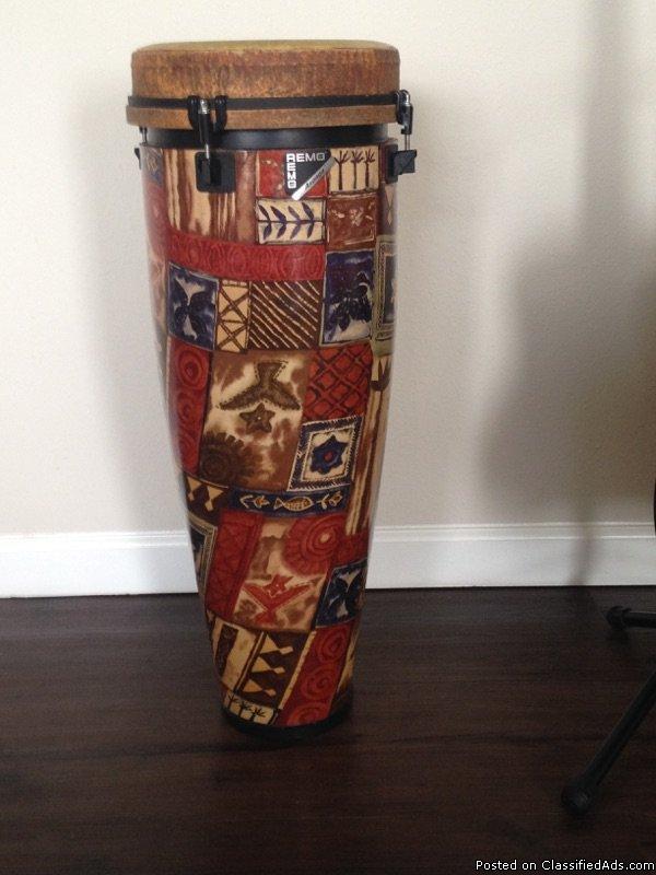 Remo Asonga Conga Drum 28” Tall with a 10” Head, 0