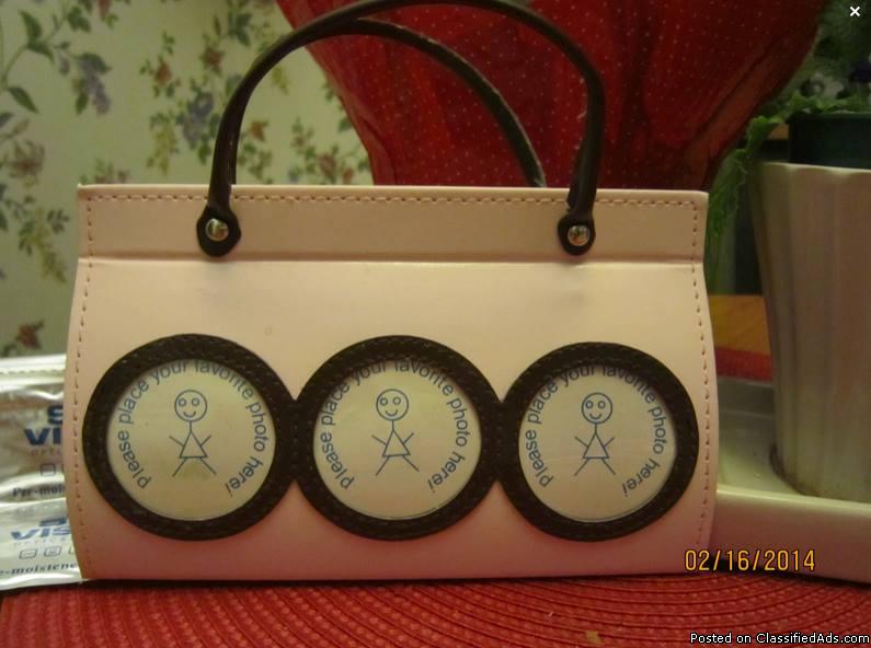 Eye Glass Case or Small Purse with 3 front Photo Frames, 0