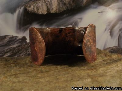 Air chased copper cuff bracelet, 2