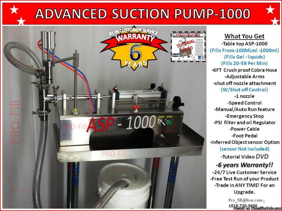 100ml-1000ml Piston Filler Single Head Advanced Suction Pump-1000 Fills..., 0