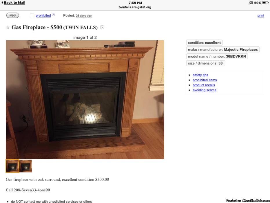 Gas fireplace, 0