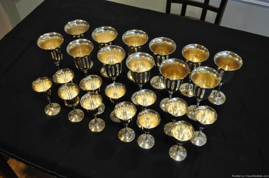 Silver plated goblets. Set of 24, 0