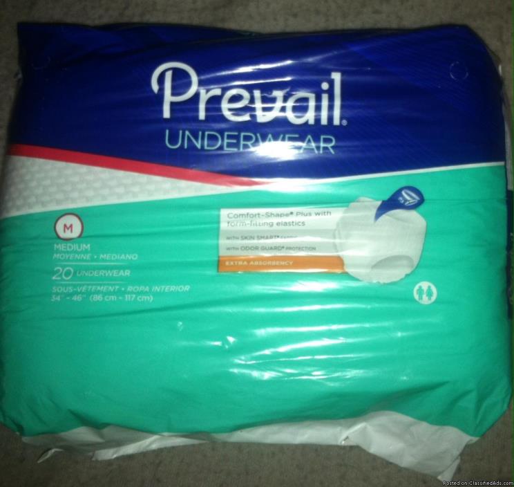 New Prevail underwear Extra Absorbency, 0