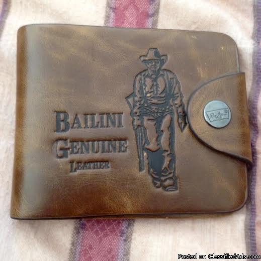 Genuine Cowboy Leather Bifold Wallet