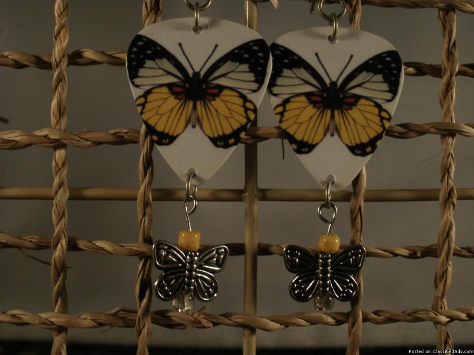Butterfly Guitar Pick Earrings, 2