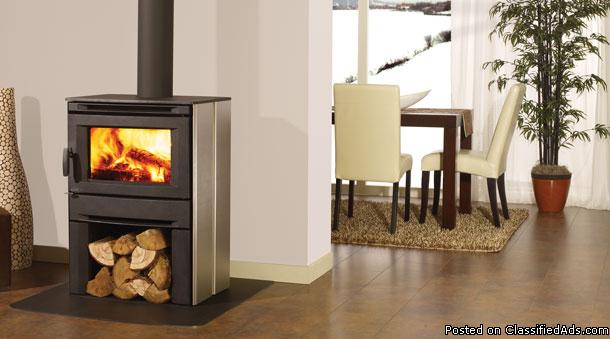NEW WOOD STOVE Contemporary Design Regency CS 1200 with wood holder, 2