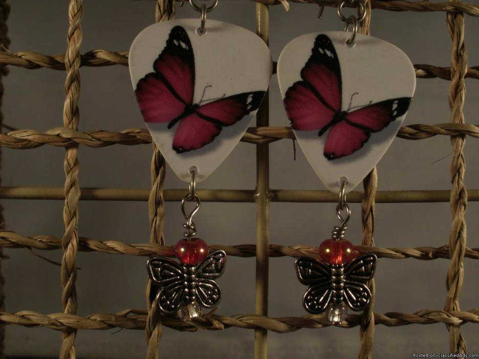 Butterfly Guitar Pick Earrings, 1