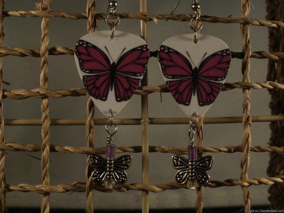 Butterfly Guitar Pick Earrings, 0