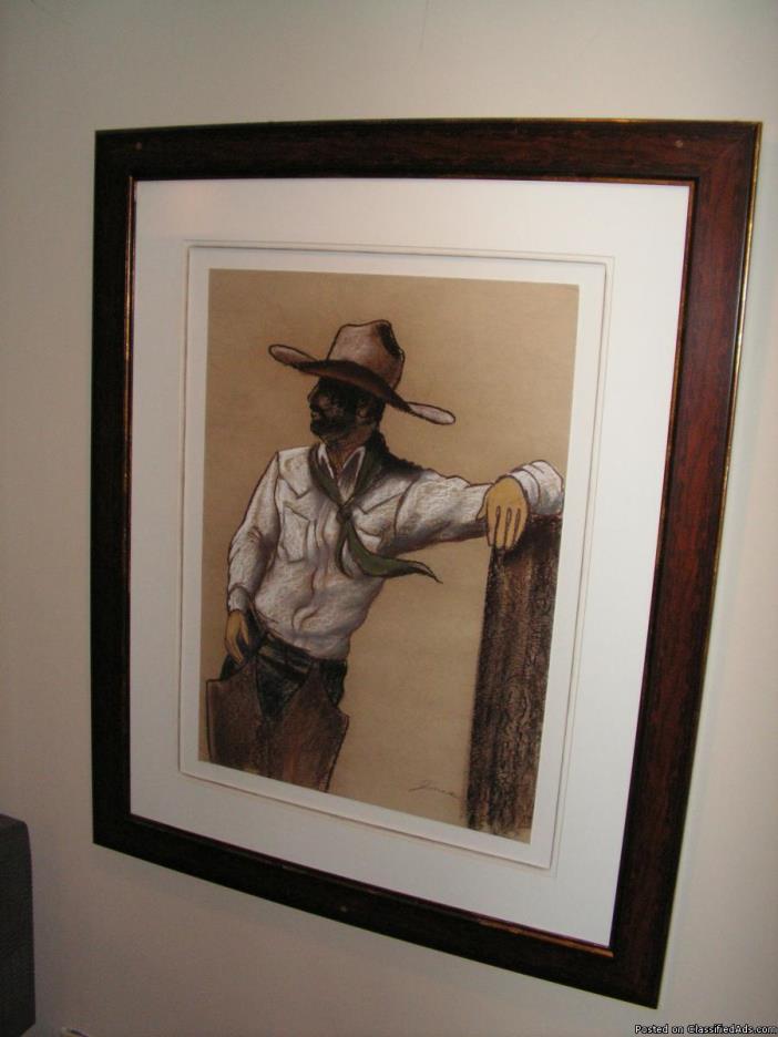 Original Chalk Pictures of Mexican Charros, 2
