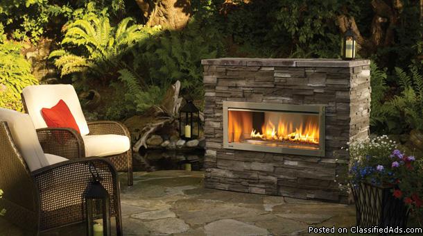 NEW OUTDOOR GAS FIREPLACE, Modern Linear Design, VentFree FREE Install, 0