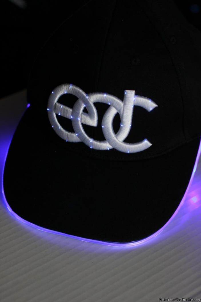EDC EDM Flashing and static LED rave hat, 0