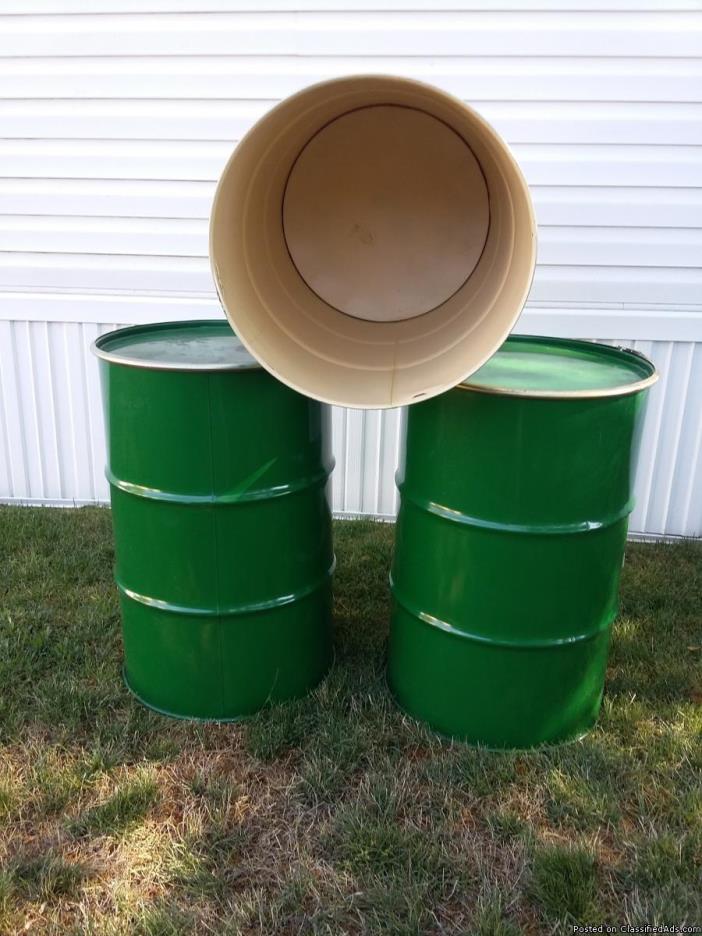 55 gal. Food-Grade Metal Barrels w/tight lids, 0