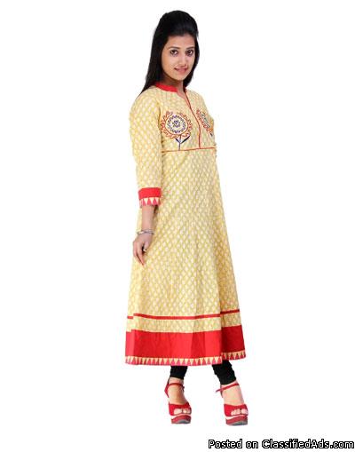 Find the wide collection in ladies ethnic wear kurtis for summer, 1