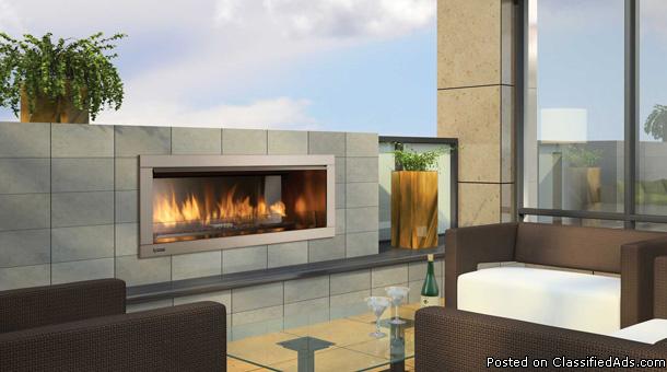 NEW OUTDOOR GAS FIREPLACE, Modern Linear Design, VentFree FREE Install, 1