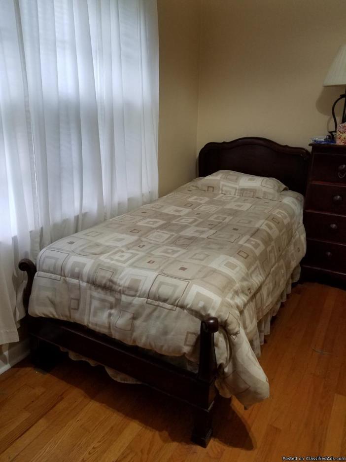 Solid Cherry Wood Twin Bed Set (Incl. Mattresses & Bedding) (Winchester, VA), 1
