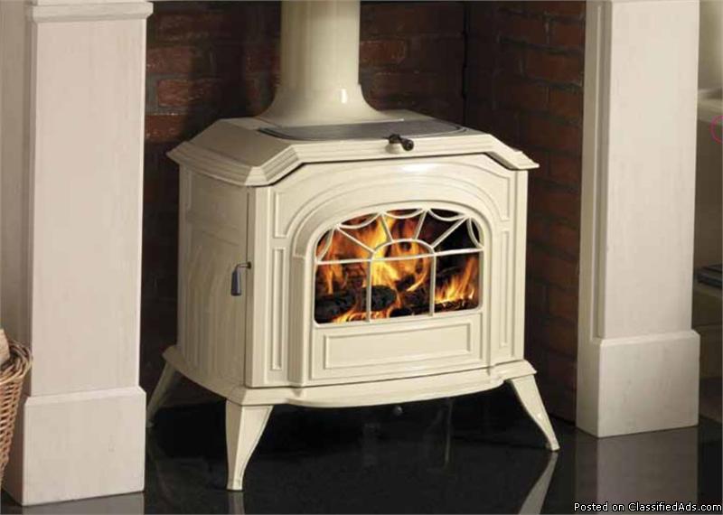 NEW WOOD STOVE Vermont Castings Resolute Acclaim in Biscuit Enamel, 1