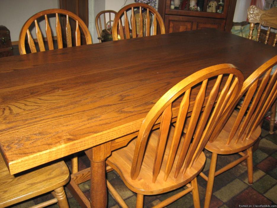 oak dining table/chairs (6), 0