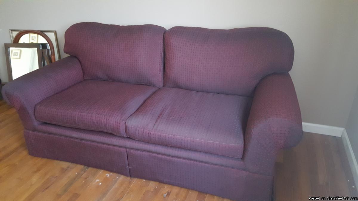Burgundy sofa, 1